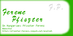 ferenc pfiszter business card